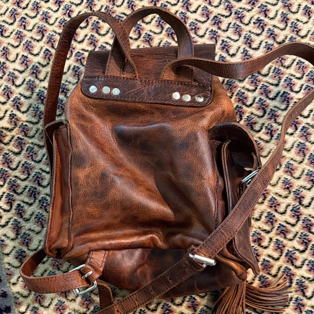 Freebird by Steven Black Leather Fringe Backpack - Picture 10 of 10